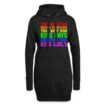 Le monde a de plus gros problèmes que les personnes LGBTQ+ - Sweat-shirt à capuche long Femme - noir - Devant