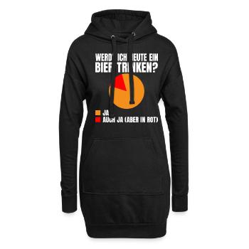 Werde ich heute ein Bier trinken? Ja oder ja (nur - Hoodie-Kleid - Schwarz - Vorne