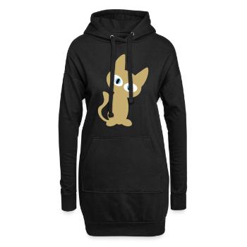 Goldene Katzen T-Shirt - Hoodie-Kleid - Schwarz - Vorne