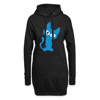 Blaue Katze Design für den Kätzchen Fan - Hoodie-Kleid - Schwarz - Vorne