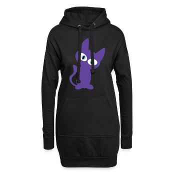 Lula Cat Design pour le ventilateur de chaton - Sweat-shirt à capuche long Femme - noir - Devant