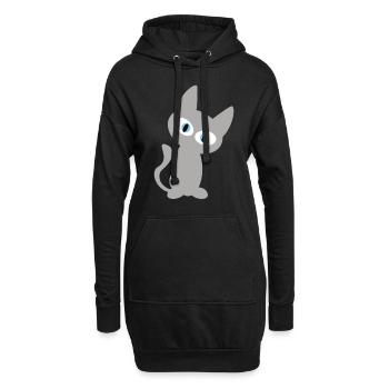 Chat gris ou gueule de bois comme un design de chat cool - Sweat-shirt à capuche long Femme - noir - Devant
