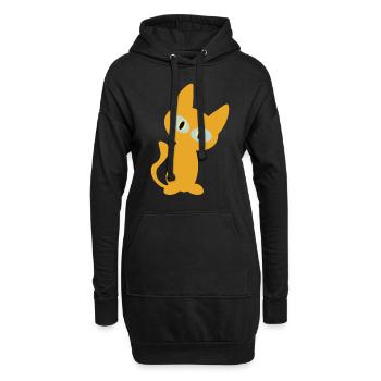 Orange Katzen Design für den Fan der Katze - Kater - Hoodie-Kleid - Schwarz - Vorne
