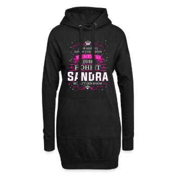Eure Hoheit Sandra betritt den Raum - Hoodie-Kleid - Schwarz - Vorne