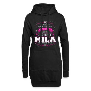 Eure Hoheit Mila betritt den Raum - Hoodie-Kleid - Schwarz - Vorne
