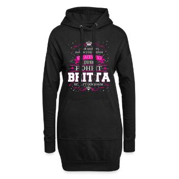Eure Hoheit Britta betritt den Raum - Hoodie-Kleid - Schwarz - Vorne