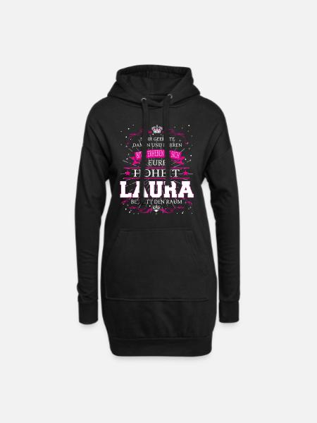 Eure Hoheit Laura betritt den Raum - Hoodie-Kleid - Schwarz