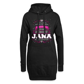Eure Hoheit Jana betritt den Raum - Hoodie-Kleid - Schwarz - Vorne