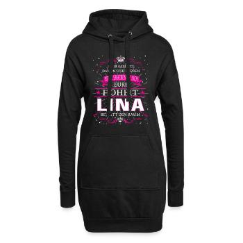 Eure Hoheit Lina betritt den Raum - Hoodie-Kleid - Schwarz - Vorne