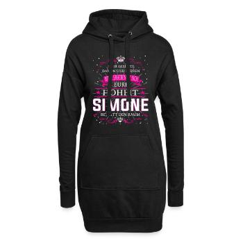Eure Hoheit Simone betritt den Raum - Hoodie-Kleid - Schwarz - Vorne