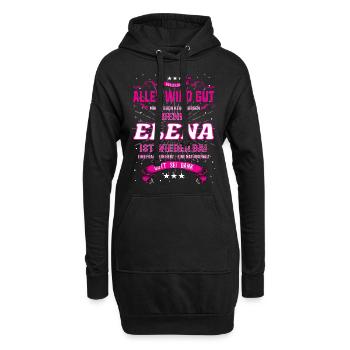 Alles wird gut, denn Elena ist wieder da - Hoodie-Kleid - Schwarz - Vorne