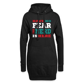 N’ayez pas peur que le nerd soit là - Nerdy Design - Sweat-shirt à capuche long Femme - noir - Devant