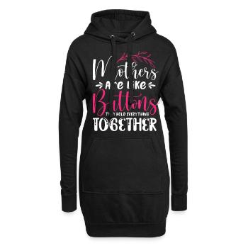 Mütter halten alles zusammen Lustiger Spruch - Hoodie-Kleid - Schwarz - Vorne