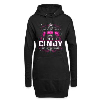 Eure Hoheit Cindy betritt den Raum - Hoodie-Kleid - Schwarz - Vorne