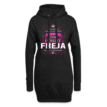 Eure Hoheit Freja betritt den Raum - Hoodie-Kleid - Schwarz - Vorne