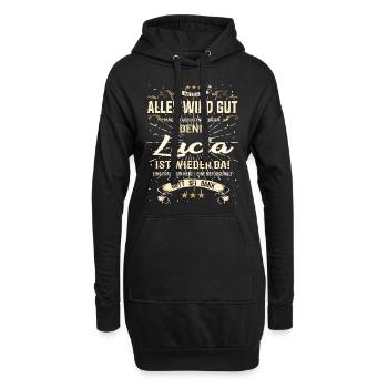 Lotte Design, alles wird gut - Hoodie-Kleid - Schwarz - Vorne
