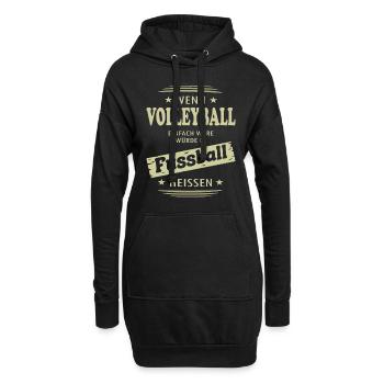 Wenn Volleyball einfach wäre - Hoodie-Kleid - Schwarz - Vorne