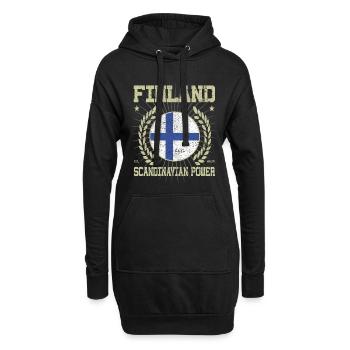 Design finlandais cool - Sweat-shirt à capuche long Femme - noir - Devant