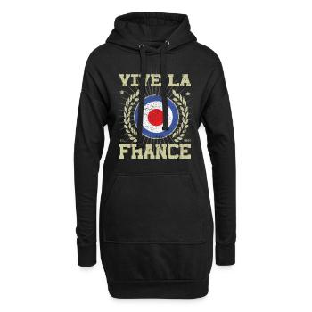 Cool France Design - Sweat-shirt à capuche long Femme - noir - Devant