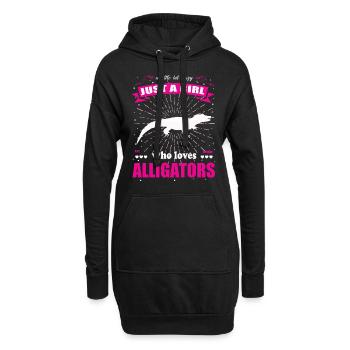 Just a Girl who loves Alligatoren Outfit - Hoodie-Kleid - Schwarz - Vorne