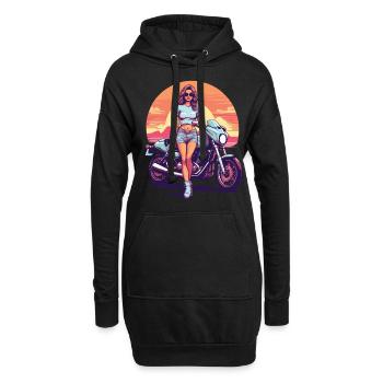 Vintage California Motorrad Biker Aesthetic - Hoodie-Kleid - Schwarz - Vorne