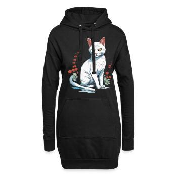 Hauskatzen Besitzer Niedliche Katze Katzen Dame - Hoodie-Kleid - Schwarz - Vorne
