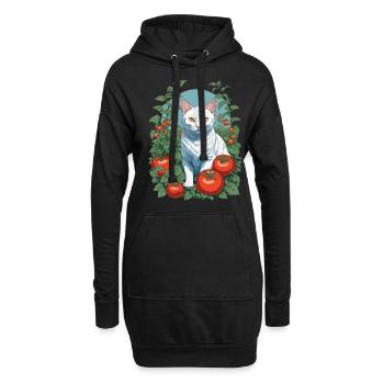 Garten Katze Niedliche Haustier Liebe - Hoodie-Kleid - Schwarz - Vorne