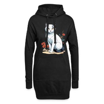Hauskatzen Besitzer Niedliche Katze Katzen Dame - Hoodie-Kleid - Schwarz - Vorne