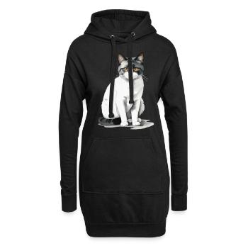 Chats domestiques, Propriétaire, Chat mignon, Chats, Dame - Sweat-shirt à capuche long Femme - noir - Devant