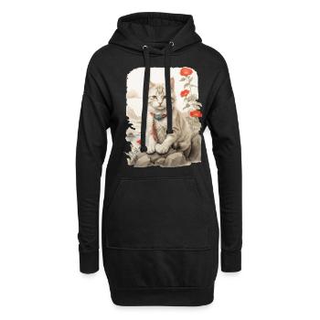 Hauskatzen Besitzer Niedliche Katze Katzen Dame - Hoodie-Kleid - Schwarz - Vorne