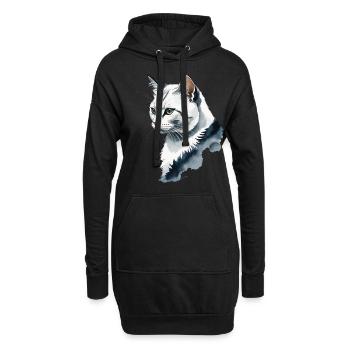 Conception de chat mignon pour les propriétaires de chats domestiques - Sweat-shirt à capuche long Femme - noir - Devant