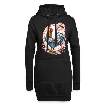 Asian With Cherry Blossoms Aesthetic - Hoodie Dress - black - Front