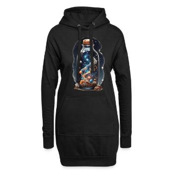 Outer Space en bouteille Boho Style Bohème Streetwear - Sweat-shirt à capuche long Femme - noir - Devant