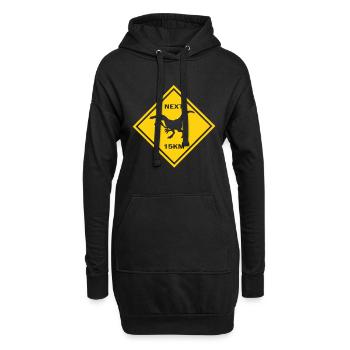 Achtung Herrasaurus kreuzt die Straße Design - Hoodie-Kleid - Schwarz - Vorne