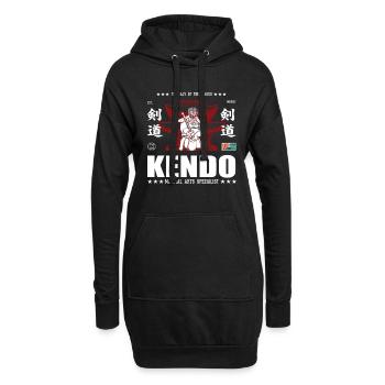 Conception d’arts martiaux kendo cool avec kanji - Sweat-shirt à capuche long Femme - noir - Devant