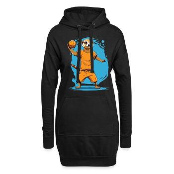 Joueur de handball Meerkat Esthétique Streetwear - Sweat-shirt à capuche long Femme - noir - Devant