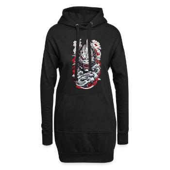 Seeungeheuer Ästhetik Yokai Oni Japan Vintage - Hoodie-Kleid - Schwarz - Vorne