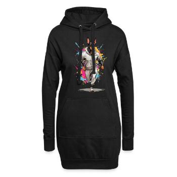 Esthétique du jogging streetwear chien Doberman - Sweat-shirt à capuche long Femme - noir - Devant