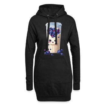 Myrtilles Mignon Milkshake Kawaii Fun - Sweat-shirt à capuche long Femme - noir - Devant