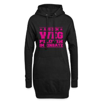 Aus dem Weg Pilotin im Einsatz Design - Hoodie-Kleid - Schwarz - Vorne