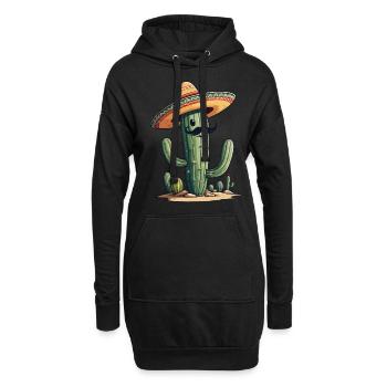 Cactus Fiesta Drôle De Vacances Mexicaines - Sweat-shirt à capuche long Femme - noir - Devant