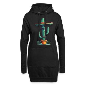 Cactus Fiesta Drôle De Vacances Mexicaines - Sweat-shirt à capuche long Femme - noir - Devant