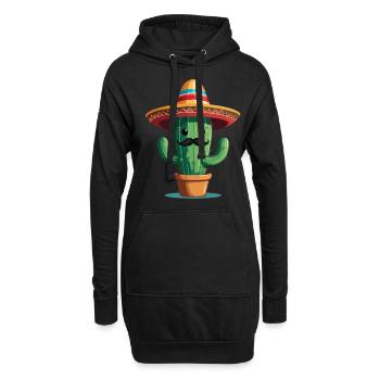 Cactus Fiesta Cactus Avec Sombrero Drôle - Sweat-shirt à capuche long Femme - noir - Devant