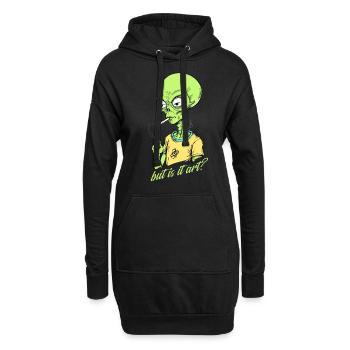 Lustiger Außerirdischer Spruch Aber Ist Es Kunst - Hoodie-Kleid - Schwarz - Vorne