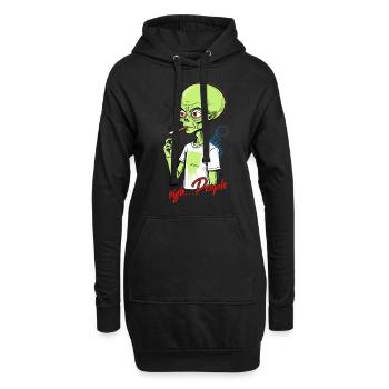 Lustiger Außerirdischer Spruch sigh...People - Hoodie-Kleid - Schwarz - Vorne