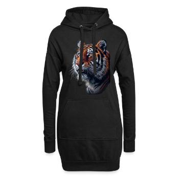 Tigre de profil latéral - Sweat-shirt à capuche long Femme - noir - Devant
