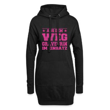 Graveur à l’écart dans l’Action Design - Sweat-shirt à capuche long Femme - noir - Devant