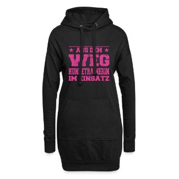 Dresseur de chiens à l’écart en action Design - Sweat-shirt à capuche long Femme - noir - Devant