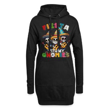 Gnome Nains Drôle Fiesta Mexicain - Sweat-shirt à capuche long Femme - noir - Devant