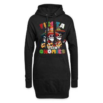 Lustige Gnomen Fiesta Mexikanischer Feiertag - Hoodie-Kleid - Schwarz - Vorne